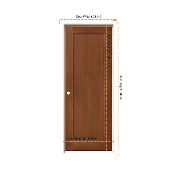 JELD-WEN 28 in. x 80 in. Madison Hazelnut Stain Right-Hand Solid