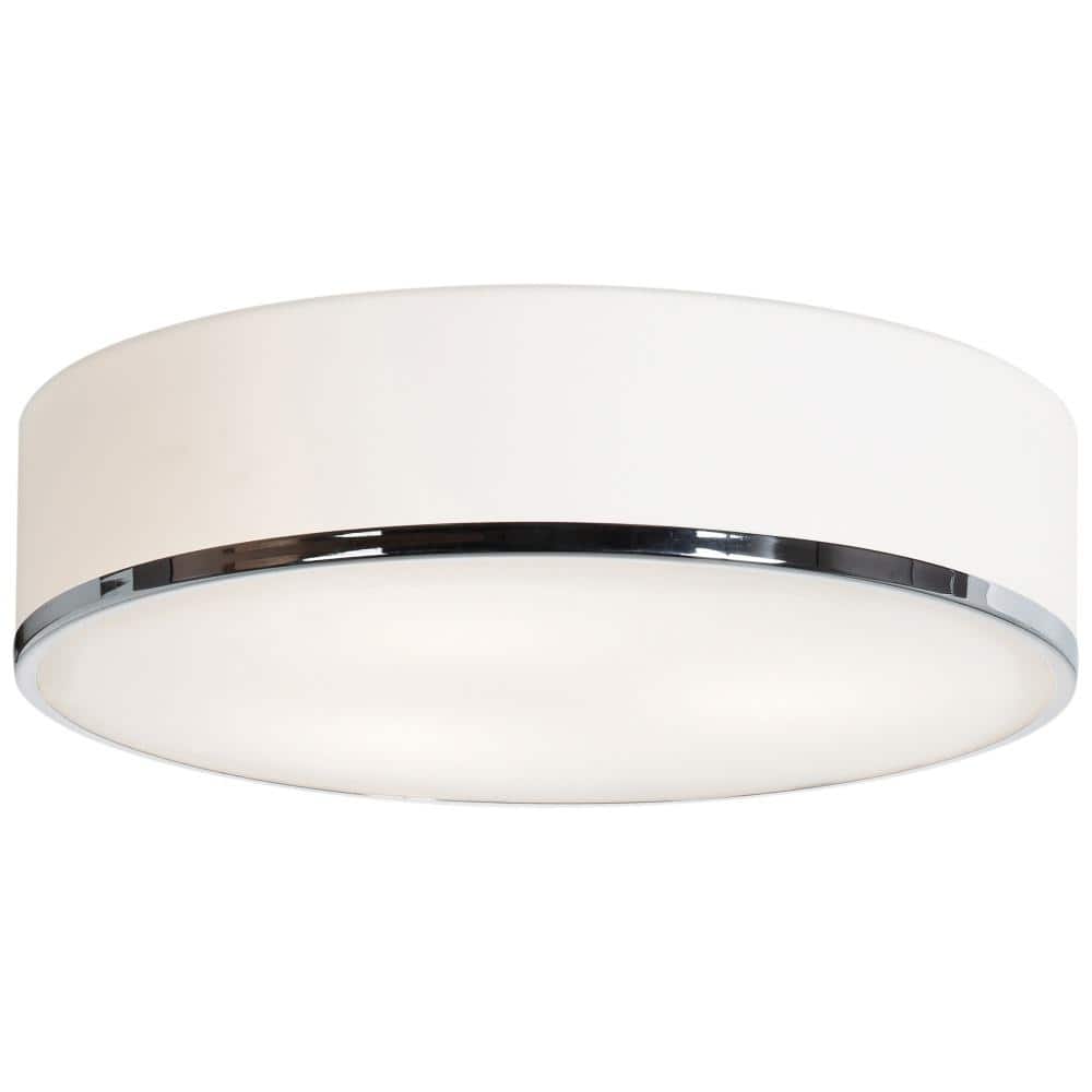 Aero 15.7 in. 3-Light Chrome Flush Mount