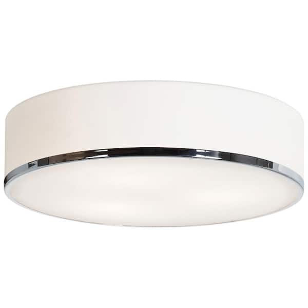 Access Lighting Aero 15.7 in. 3-Light Chrome Flush Mount