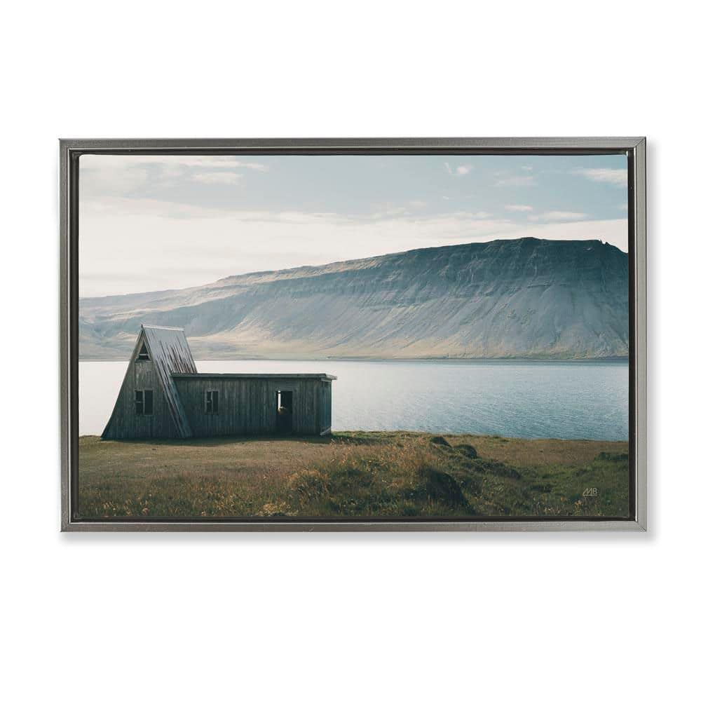 Icelandic Mountain Shore by Max Blakesberg Studios Gray Floater Frame Nature Graphic Art Print 17 in. x 25 in. price history on PriceWatchPro