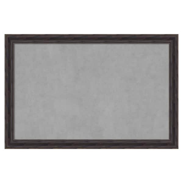 Amanti Art Rustic Pin.e Brown Narrow 35 in. x 23 in. Framed Magnetic Board
