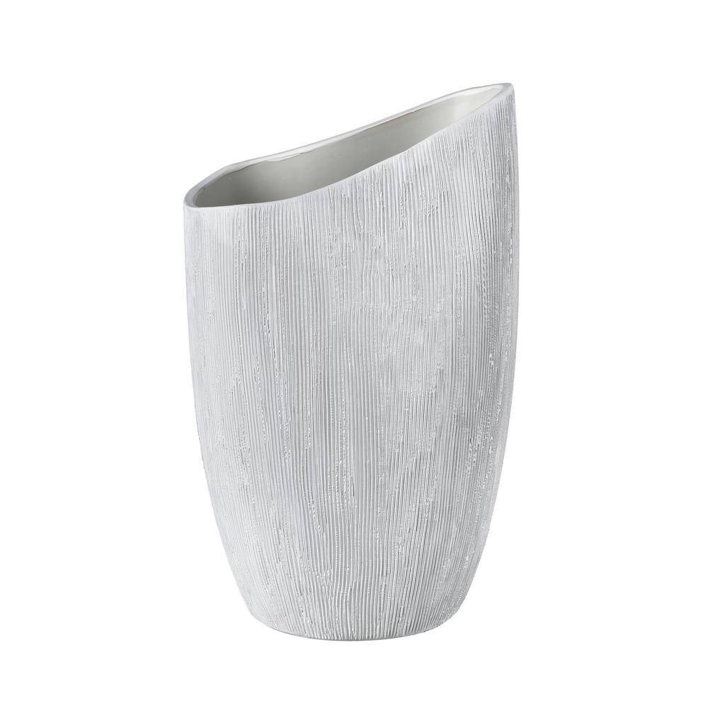 Arlee Ceramic 5 in. Decorative Vase in White