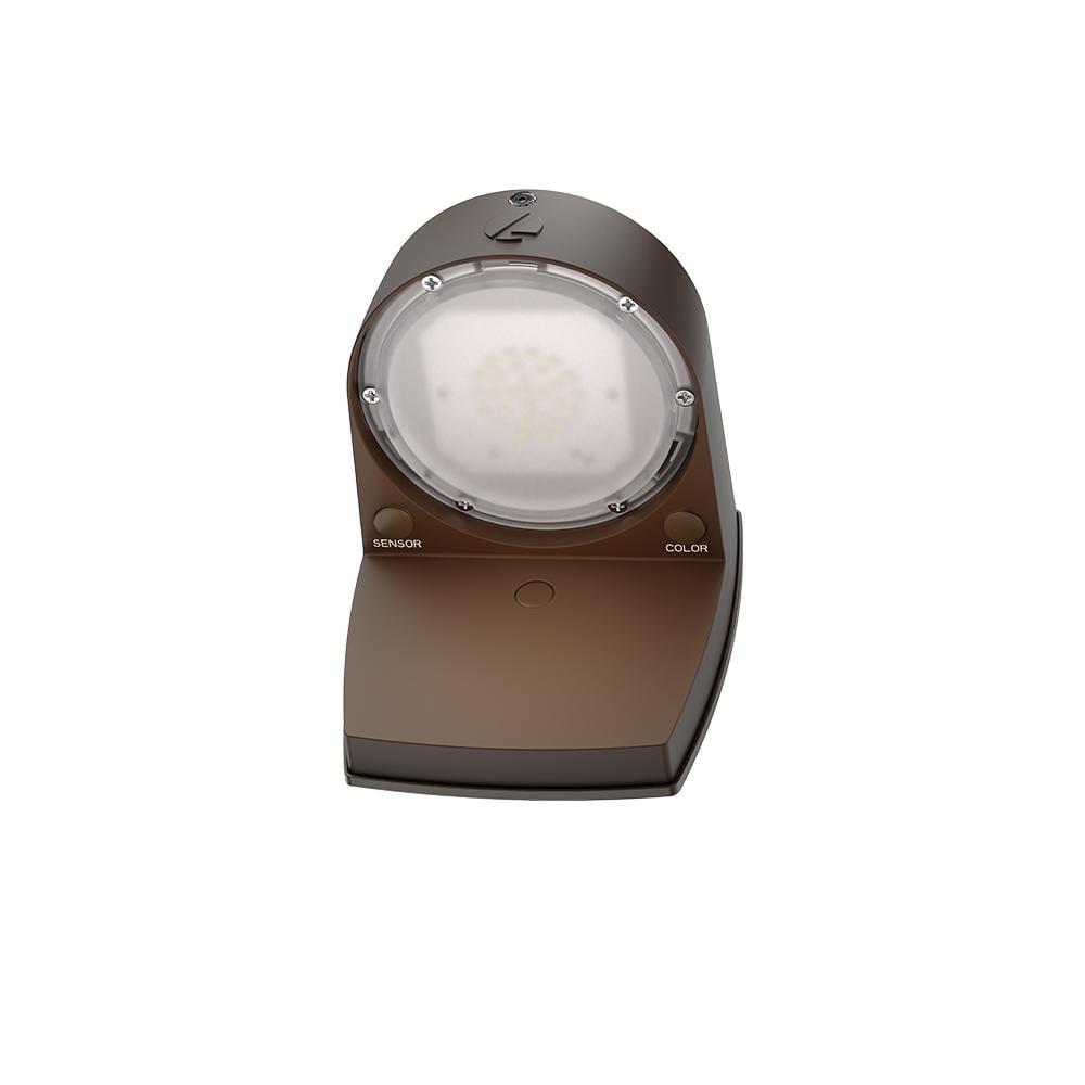 Dark Bronze LED Wall Sconce with White Shade