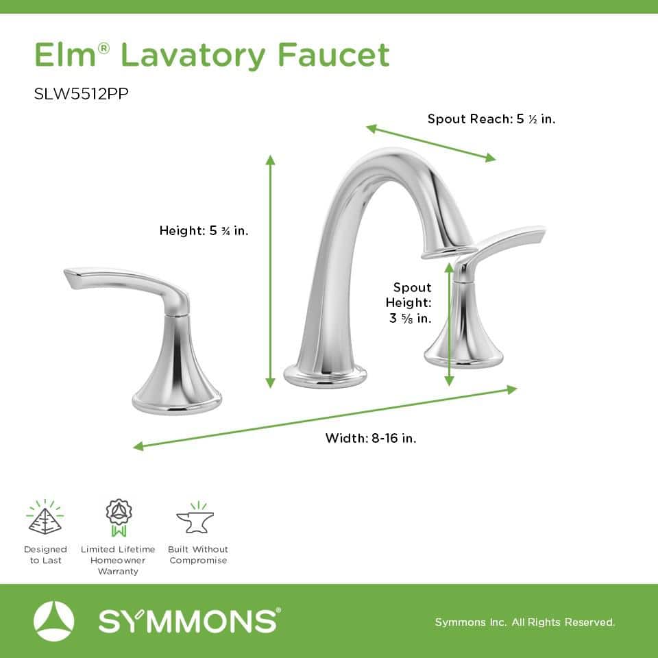 Polished Chrome Widespread Two-Handle Bathroom Faucet