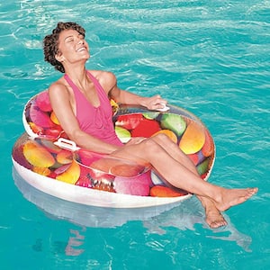 Bestway 69 in. x 42 in. Luxury Fabric Covered Inflatable Swimming Pool  Relaxation Lounger Float 43402E-BW - The Home Depot