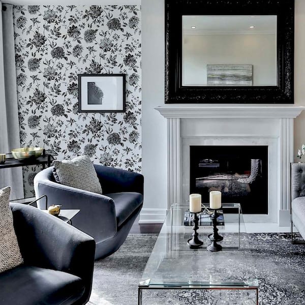 Della Black Floral Trail Wallpaper