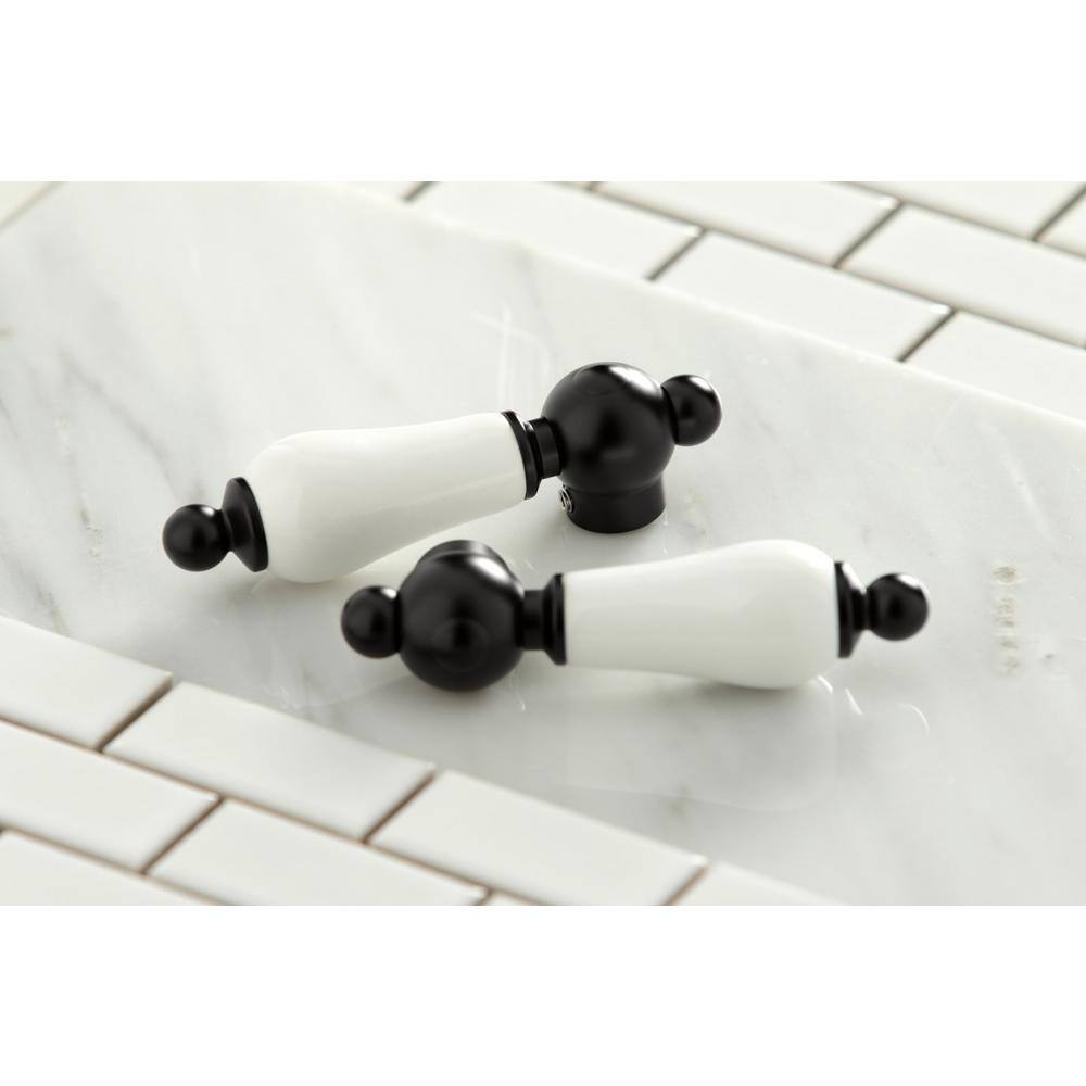 Matte Black Wall Mount Double Handle Tub Filler