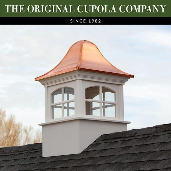 Greenwich 36 in. x 36 in. x 56 in. Vinyl Cupola with Copper Roof