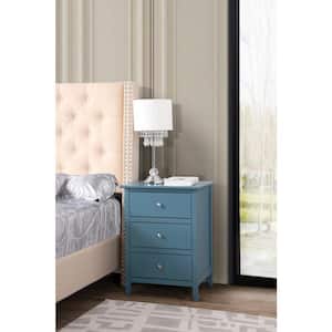 Daniel 3-Drawer Teal Nightstand (25 in. H x 19 in. W x 15 in. D)