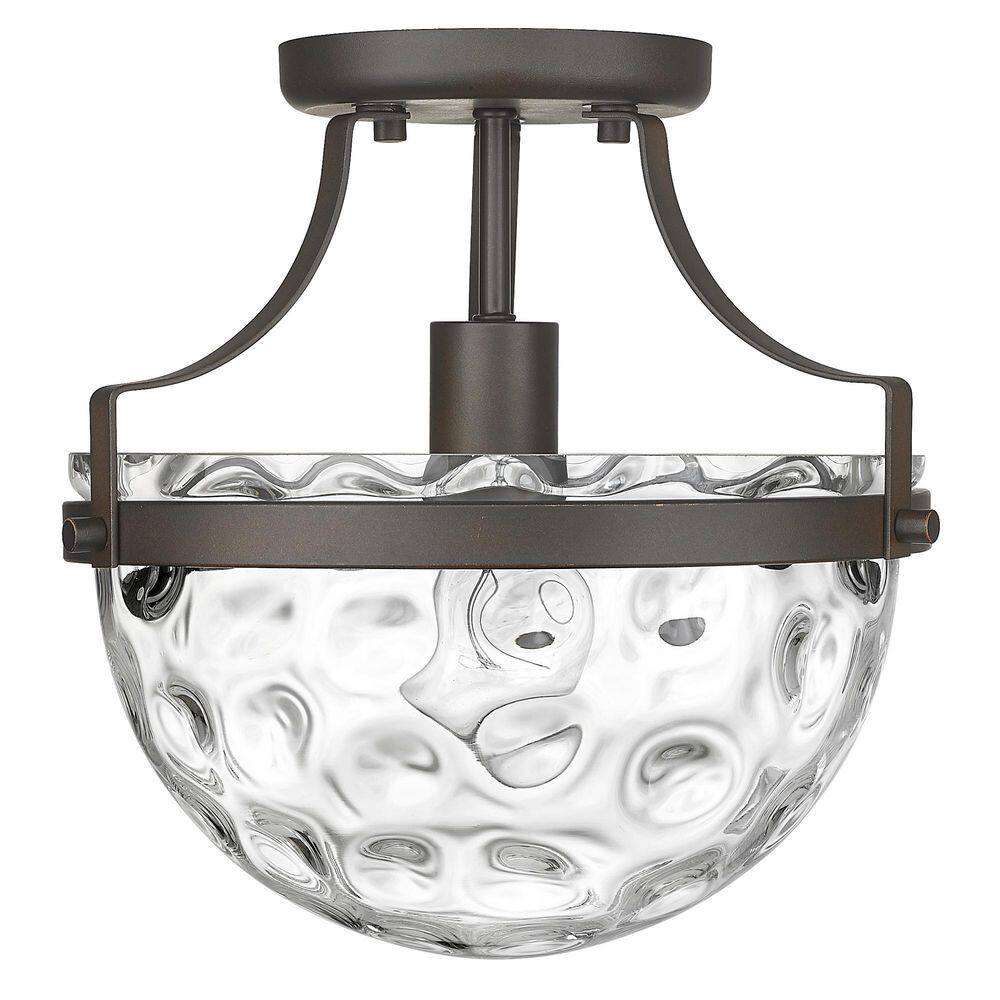 Quinn Wavey Glass 11" Bronze Indoor/Outdoor Light Fixture