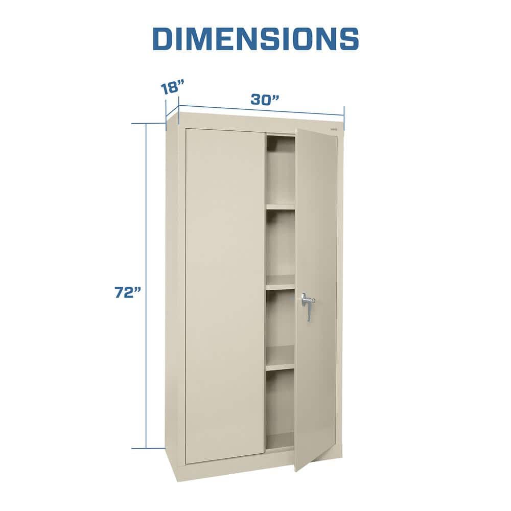 Putty Steel Freestanding Lockable Office Cabinet with Adjustable Shelving