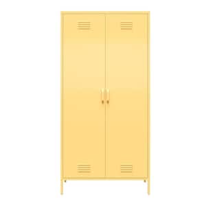 Cache Tall 2 Door Metal Locker Cabinet, Yellow
