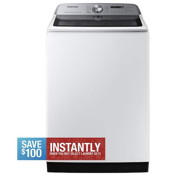 5.2 cu. ft. Large Capacity Smart Top Load Washer with Super Speed Wash in White