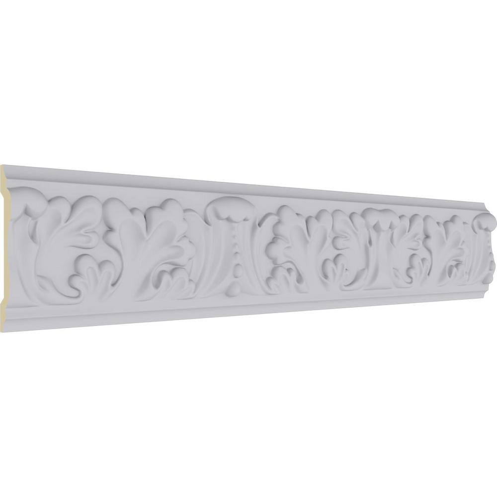 White Polyurethane Benson Acanthus Leaf Crown Moulding