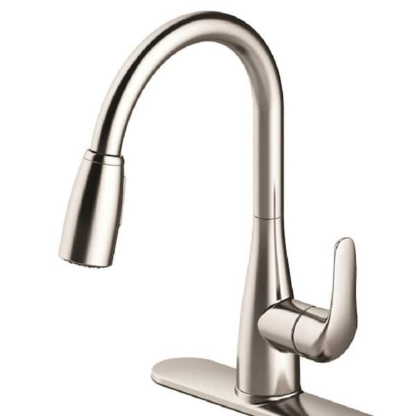 Premier Westlake Single-Handle Pull-Down Sprayer Kitchen Faucet in Brushed Nickel