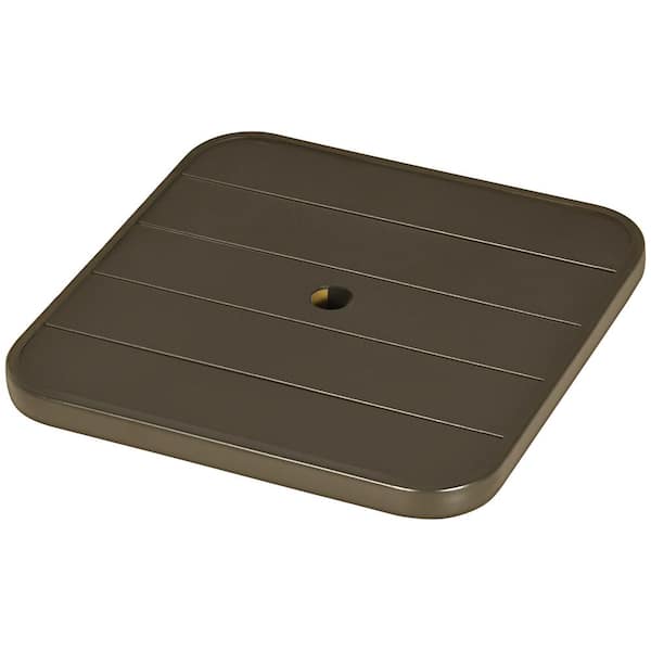Huluwat 19 in. Beach Umbrella Table Tray, Slatted Instant Portable Beach Tables for Sand, Swimming Pools, Patio, Brown
