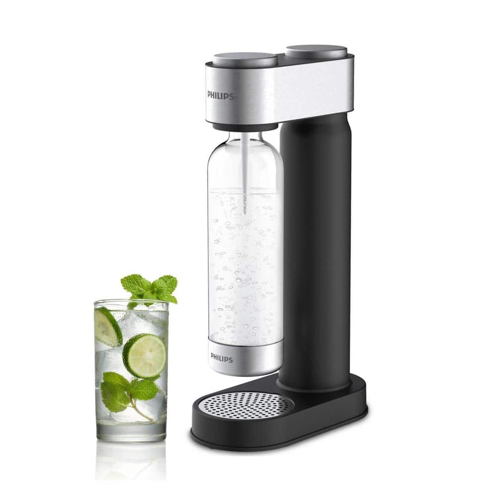Philips Black Sparkling Water Maker with Stainless Steel Trim ADD4902BKO/37  - The Home Depot