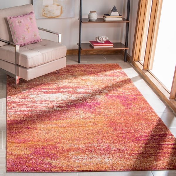 Evoke Ivory/Orange 4 ft. x 6 ft. Solid Area Rug