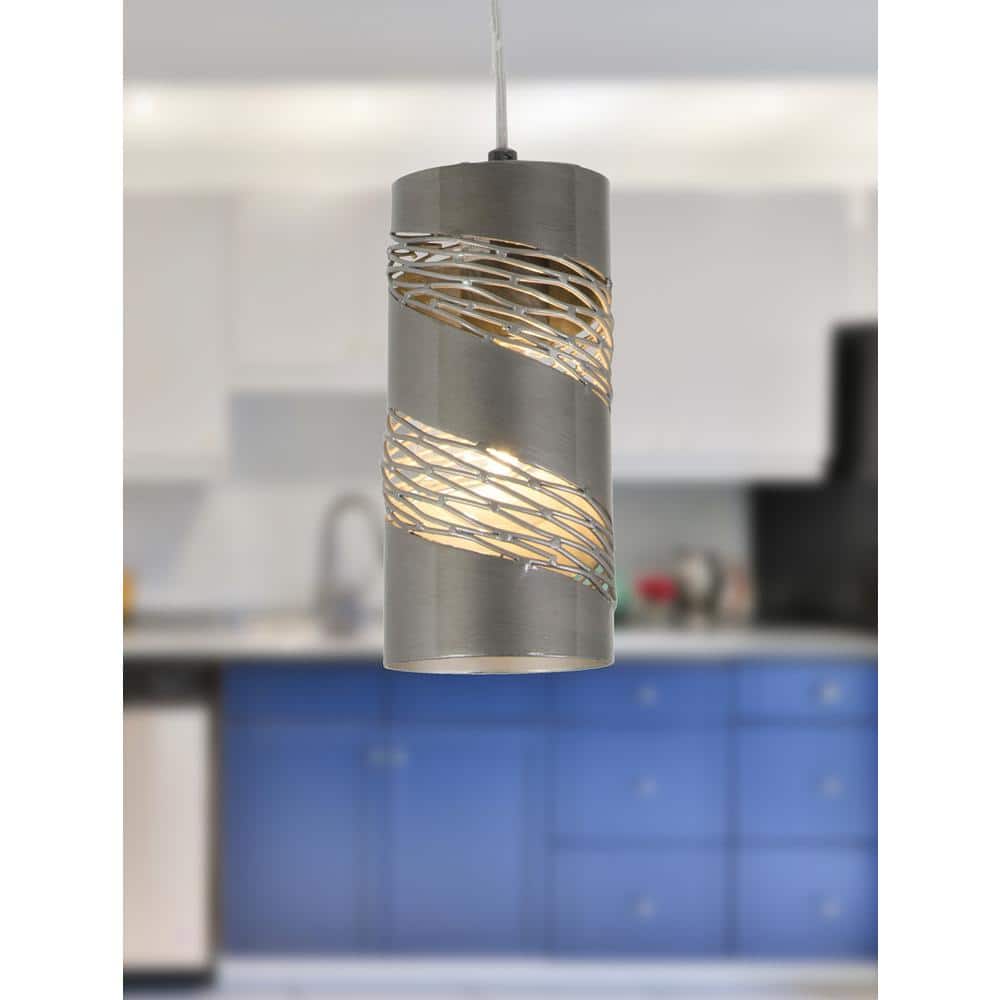 Flow Intrigue Steel Mini-Pendant with Incandescent Light