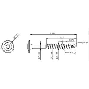 #8 x 1-1/2 in. Star Drive Low Profile Washer Head Cabinet Wood Screw (100-per Pack)