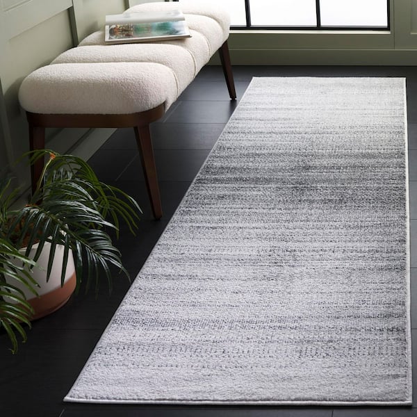 Adirondack 3 ft. x 8 ft. Light Gray/Dark Gray Gradient Transitional Runner Rug