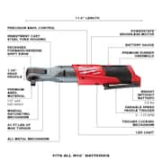 M12 FUEL 12V Lithium-Ion Brushless Cordless 1/2 in. Ratchet with M12 2.0Ah Battery