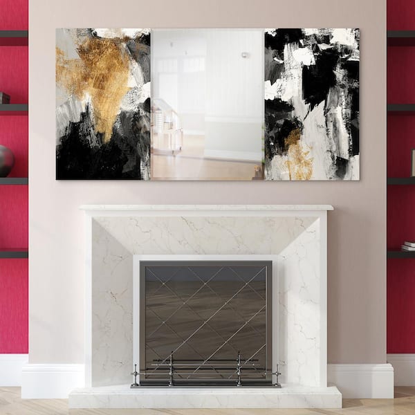 Empire Art Direct 32 in. x 64 in. Grey Skies Rectangle Framed Printed Tempered Art Glass Beveled Accent Mirror