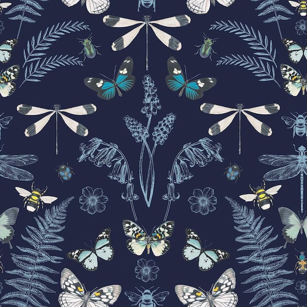RoomMates Hidden Treasures Blue Peel and Stick Wallpaper