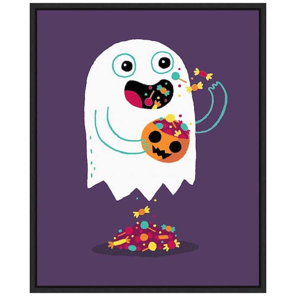 Amanti Art 16 in. x 23.25 in. Ghost Candy Framed Halloween Holiday Canvas Wall Art