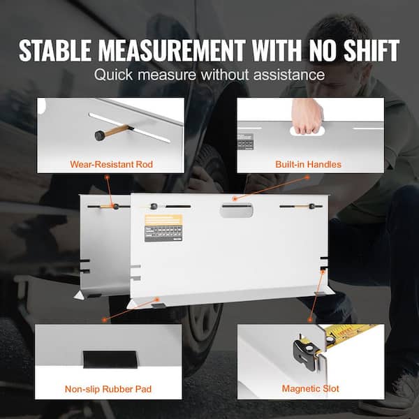 ZJchao Heavy Duty Toe Alignment Tool Plates, Stainless Steel Accurate Wheel Alignment Measurements Wheel Alignment Tool With Hanging Holes For Car Truck SUV Vehicle (Black - View #4