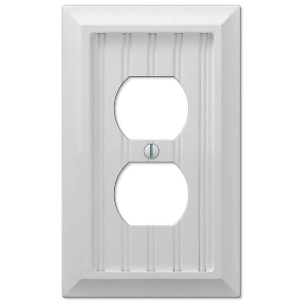 Hampton Bay Cottage 1-Gang Duplex Composite Wall Plate - White (4-Pack)