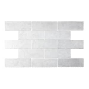 Lisboa Rectangle Perla (White) 3 in. x 9 in. Textured Matte Glossy Ceramic Subway Wall Tile (7.99 sq. ft./44-piece case)