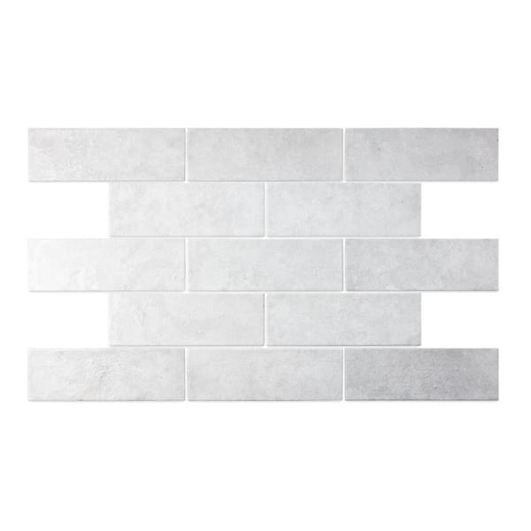 The Tile Doctor Lisboa Rectangle Perla (White) 3 in. x 9 in. Textured Matte Glossy Ceramic Subway Wall Tile (7.99 sq. ft./44-piece case)