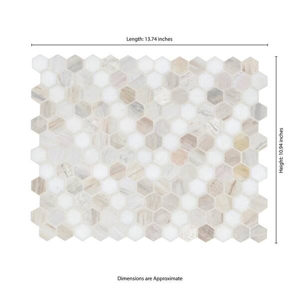 Apollo Tile (Sample) Cosmos Bone White 4-in x 4-in Glossy Marble Brick Mosaic Wall Tile