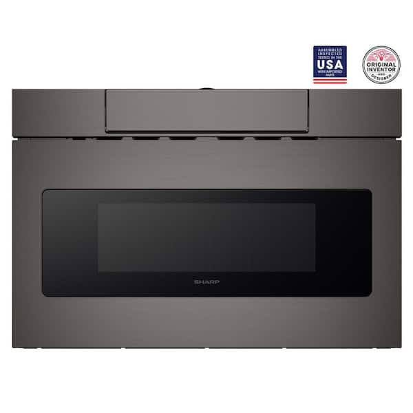 24 in. 1.2 cu. ft. Built-In Microwave Drawer with Concealed Controls in Black Stainless Steel Finish with Sensor Cooking