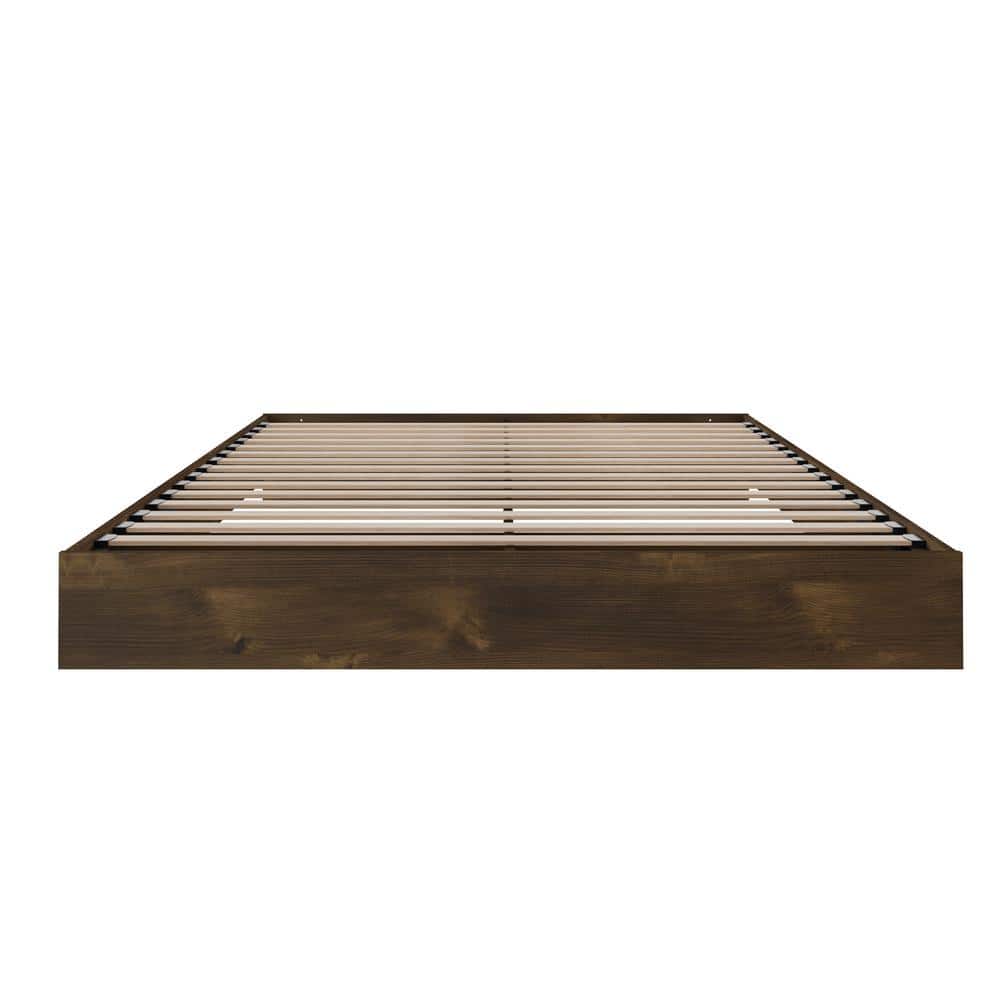 Truffle Brown Full/Double Modern Platform Bed with Engineered Wood Frame