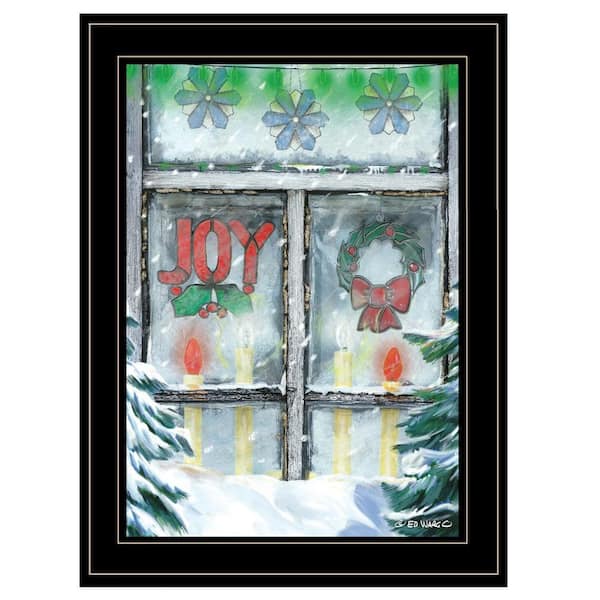 HomeRoots Charlie Christmas Joy 1-Piece Framed Wall Art 19 in. x 15 in.