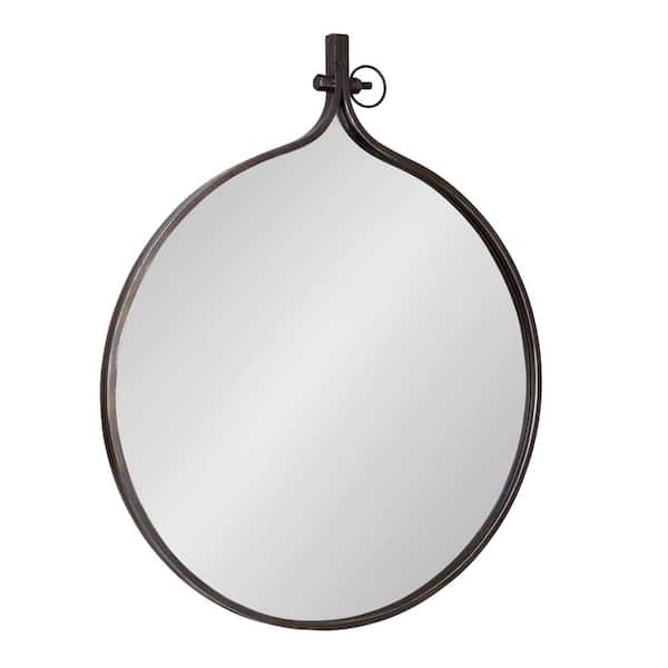 Kate and Laurel Yitro 36.50 in. H x 30.00 in. W Round Metal Framed Bronze Mirror