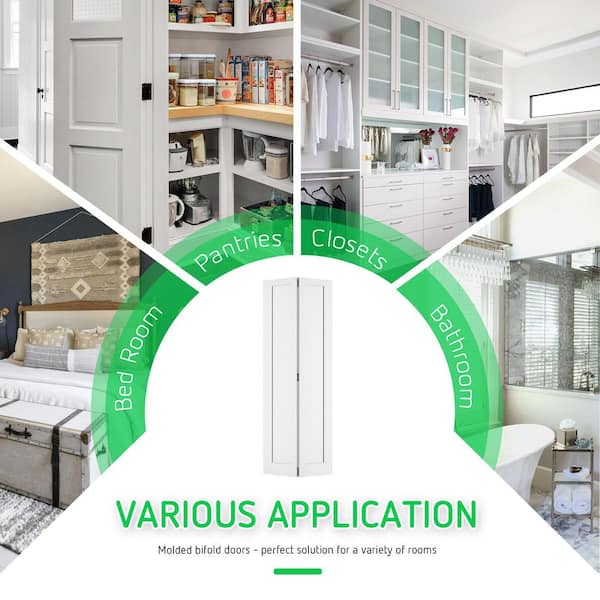 SOCBAZZAR 32 in. x 78.4 in. 1-Panel Hollow Core White Primed
