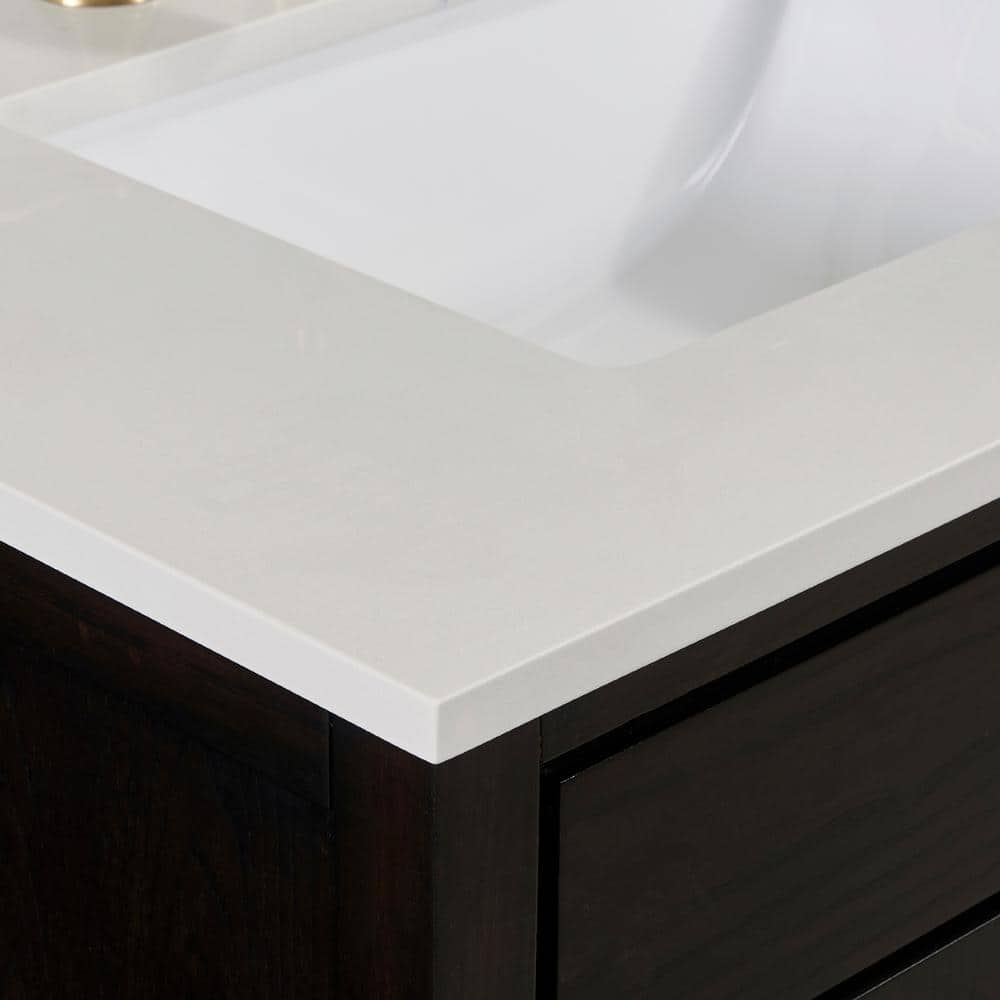 Milano White 73'' Stone Double Bathroom Vanity Top with Sinks