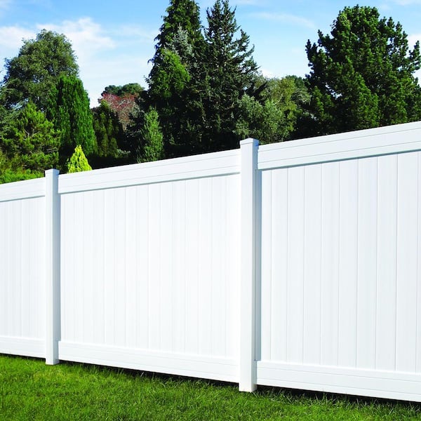 6 FT PVC Vinyl Centerbury White Semi Privacy Fence 6' x 8' Panel 