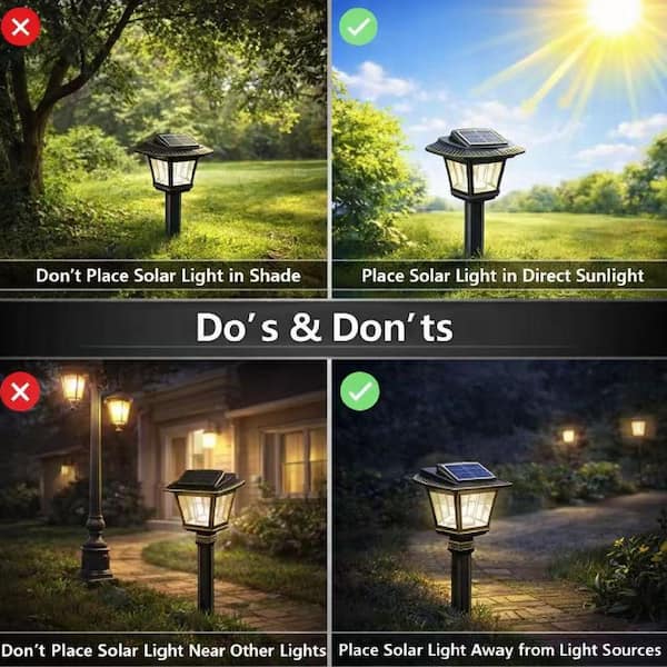 Manor Black Solar Integrated LED Seeded Glass Weather Resistant
