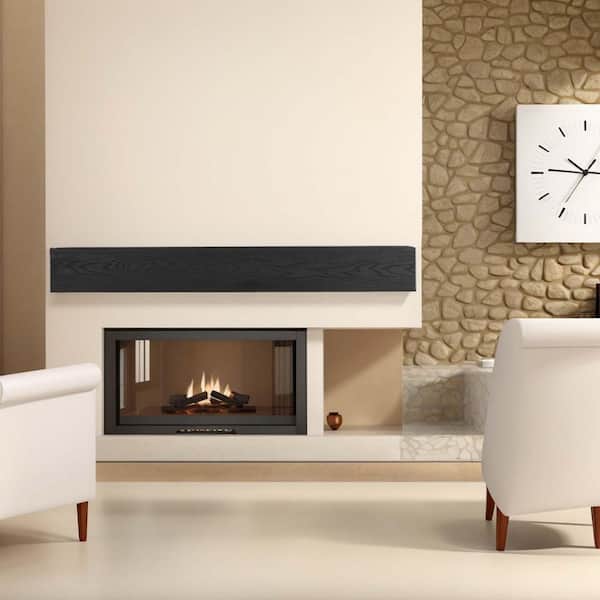 60 in. W x 9 in. D Black Rustic Wood Fireplace Mantel Wall-Mounted & Floating Shelf Decorative Wall Shelf for Home Decor