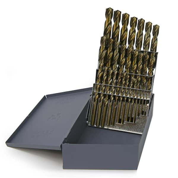 XtremepowerUS Titanium Coated Metal M35 Cobalt Steel Drill Bit Set with  Index Case (29-Piece) 30300 - The Home Depot