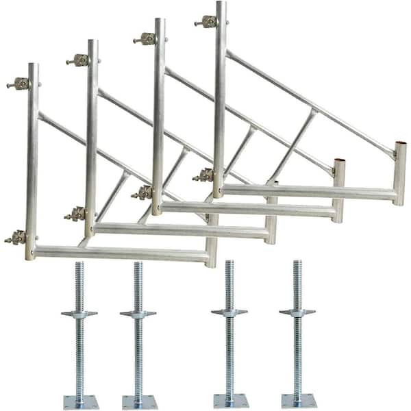 4 Pack Maxi Square Scaffold Safety Outriggers 30x29x30 with Adjustable Leveling Screw Jacks Scaffolding Set