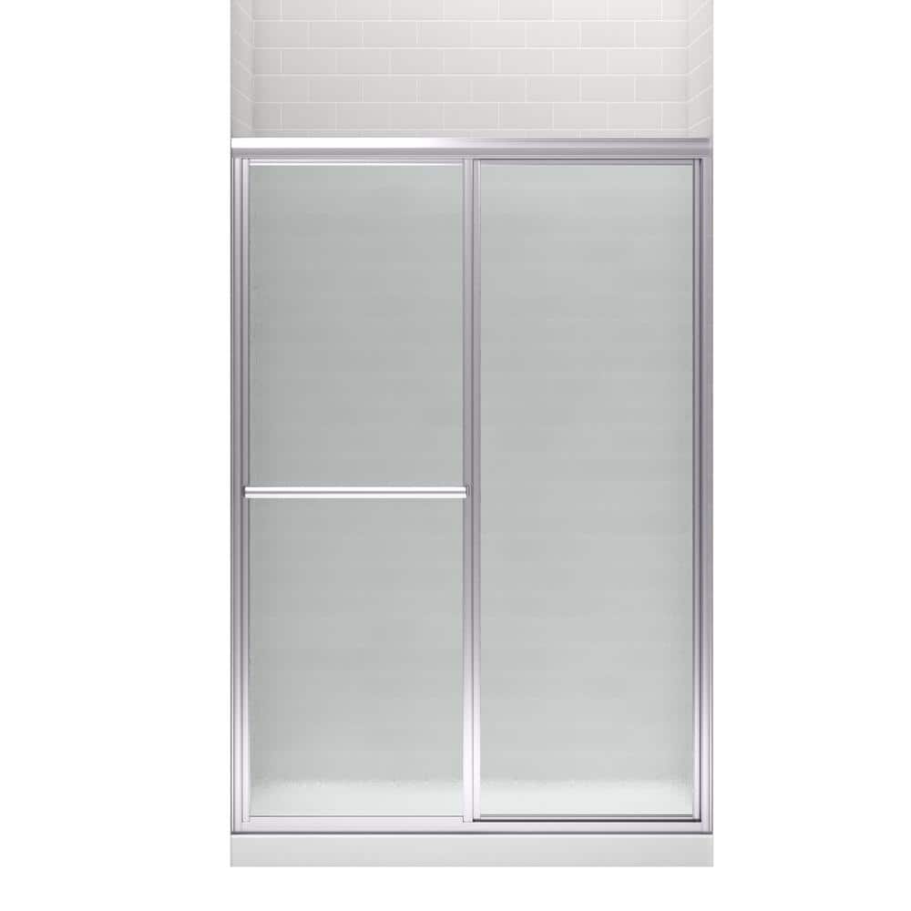 Sterling 48" x 70" Silver Framed Sliding Shower Door