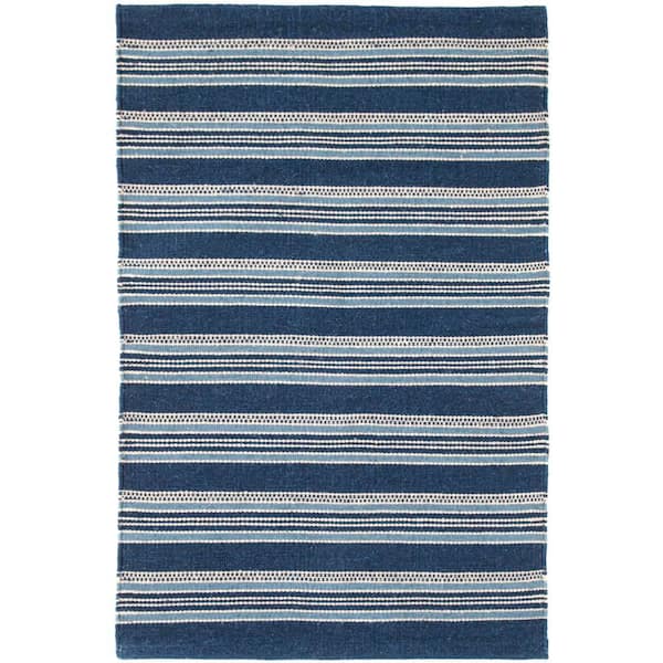 Cameroon Handwoven Blue 8 ft. x 10 ft. Outdoor Area Rug