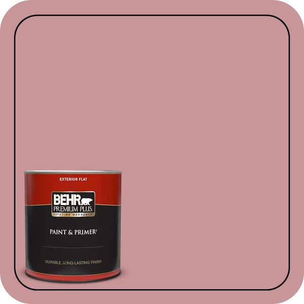 BEHR PREMIUM PLUS 1 qt. #S140-4A Dusty Rose Flat Exterior Paint and Primer