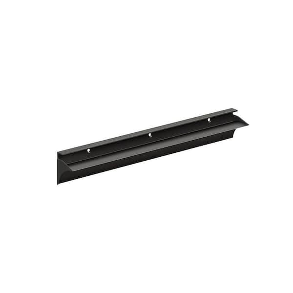RAIL 23.6 in. Black Aluminum 19 mm Wood Shelf Bracket Support