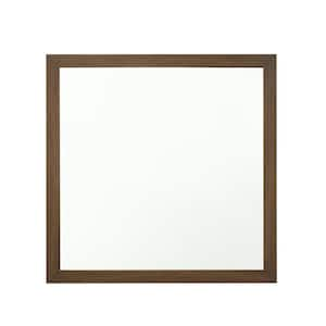 Miquell 40 in. x 2 in. Modern Square Oak Framed Mirror